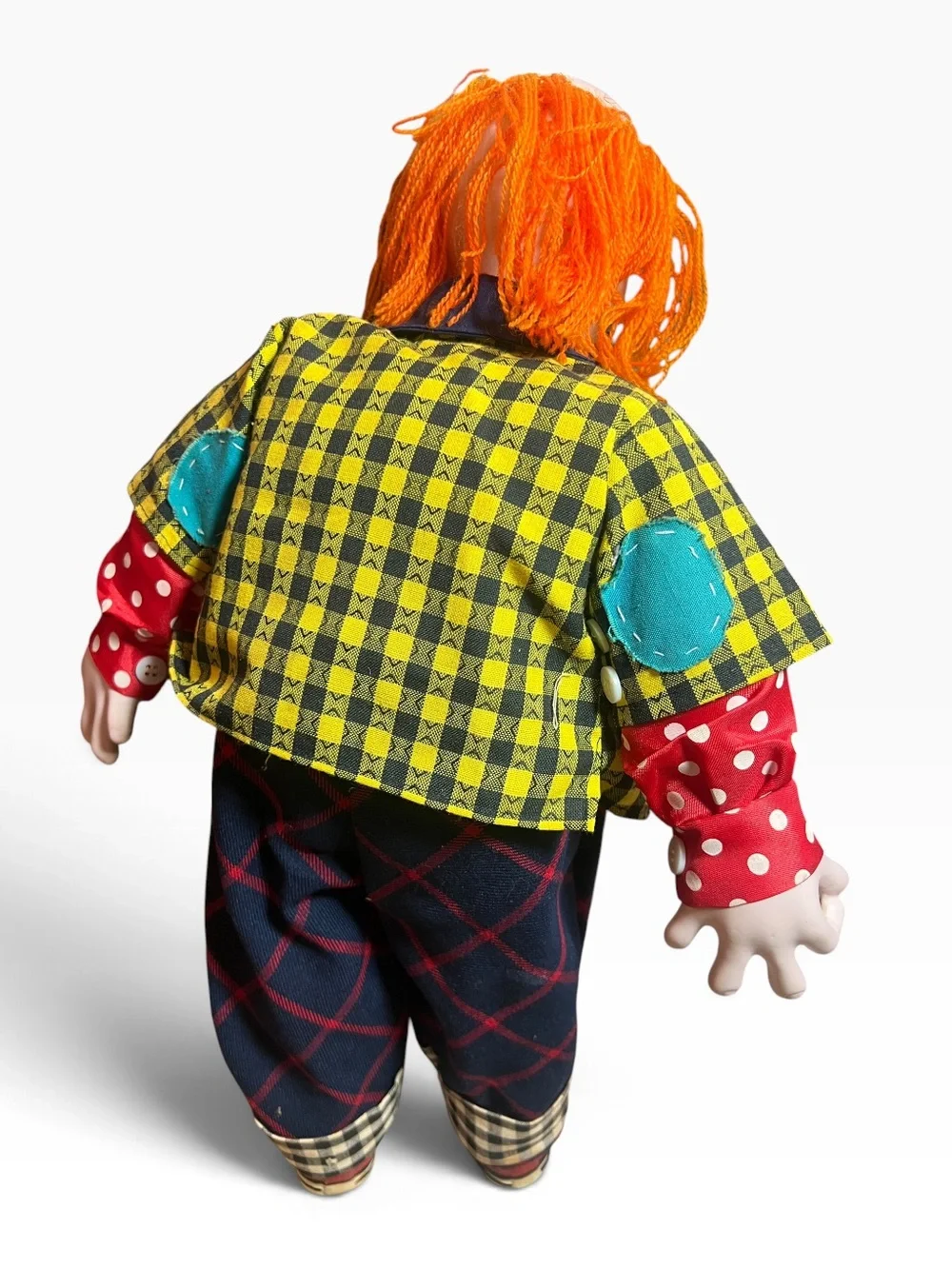 Vintage-Style 19” Orange Hair Ceramic Clown Doll with Chuck Style Sneakers